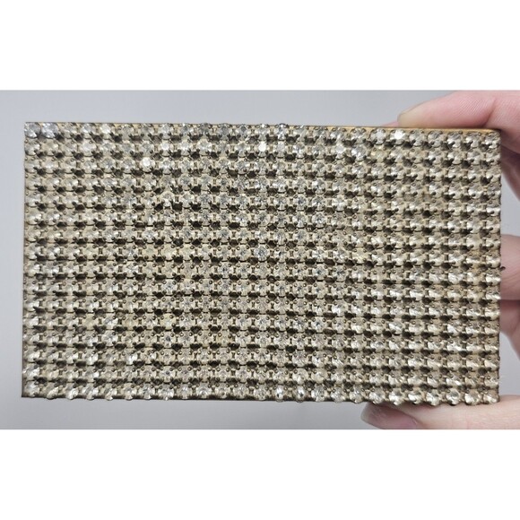 Vintage Elegant Rhinestone Powder Compact Lipstick Makeup Cig/Money Mirror Case - Picture 2 of 16